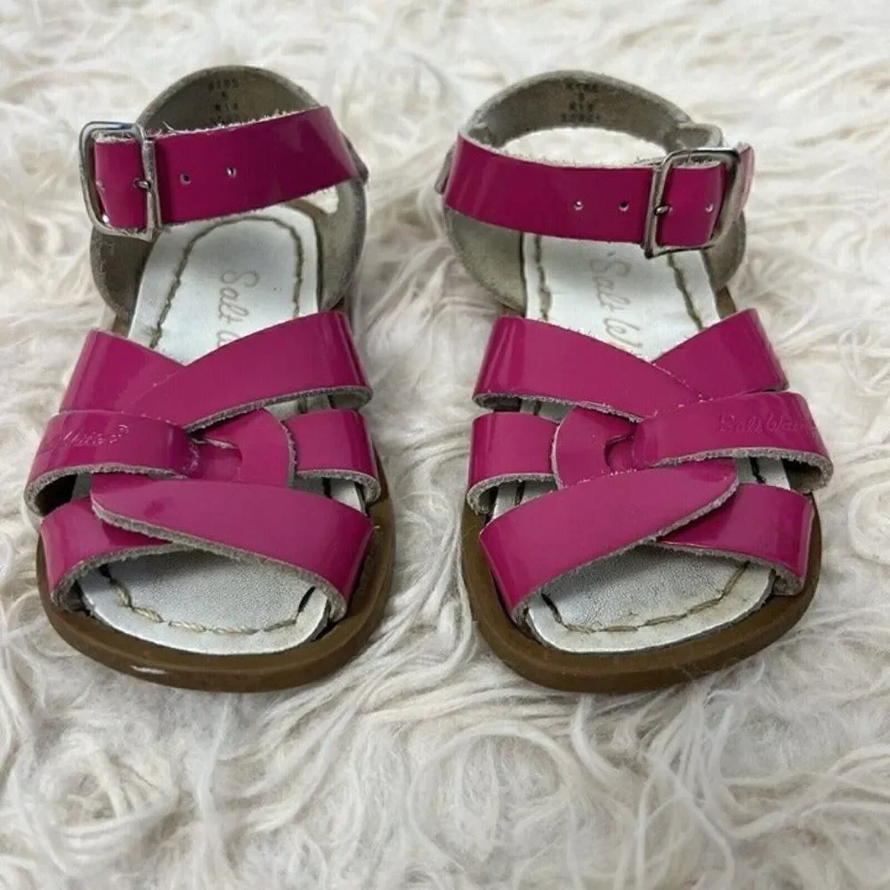 Saltwater Girls Barbie Pink Buckle Sandals Kids Size 5 Summer Shoe